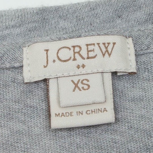 J. Crew Womens Gray 3/4 Sleeve Embroidered Floral Knit Top Size XS Preppy Casual - Picture 4 of 7